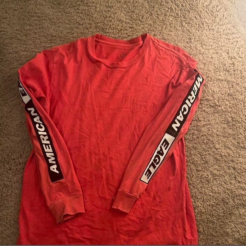American Eagle Outfitters Bold Red Long Sleeve Tee